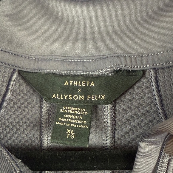 Athleta x Allyson Felix Heather Gray Quarter-Zip Long Sleeve Top Size XL - Picture 3 of 12